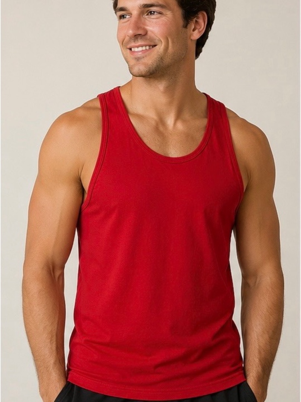 American Apparel Red Men's Tank Top - Sleeveless Athletic Cut